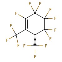 2d structure of (6R)-2,3,3,4,4,5,5-heptafluoro-1,6-bis(trifluoromethyl)cyclohex-1-ene