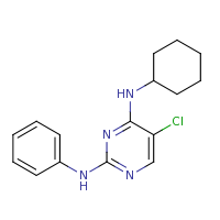 2d structure of 5-chloro-4-N-cyclohexyl-2-N-phenylpyrimidine-2,4-diamine