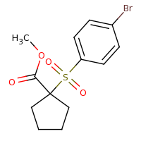 2d structure of methyl 1-[(4-bromobenzene)sulfonyl]cyclopentane-1-carboxylate
