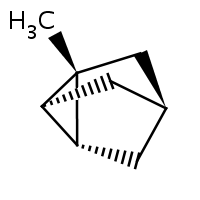 2d structure of (1S,2R,4S,6S)-1-methyltricyclo[2.2.1.0^{2,6}]heptane